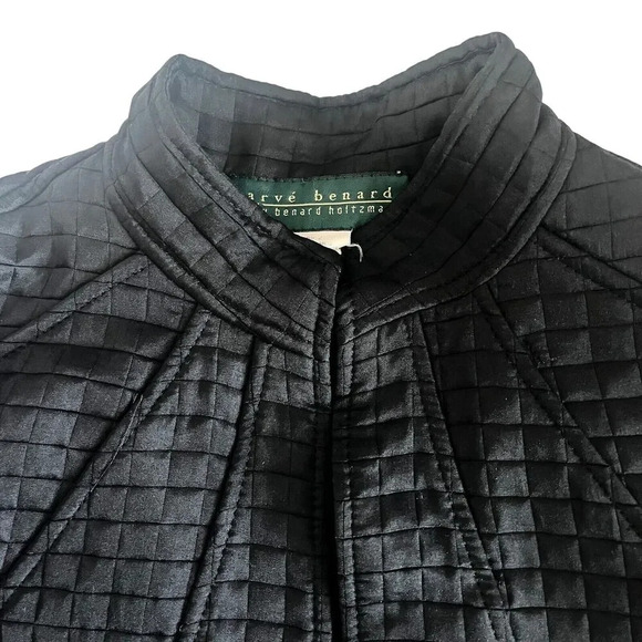 Vintage Harve Benard Quilted Lightweight Jacket Womens Black Size 6 - Picture 9 of 11